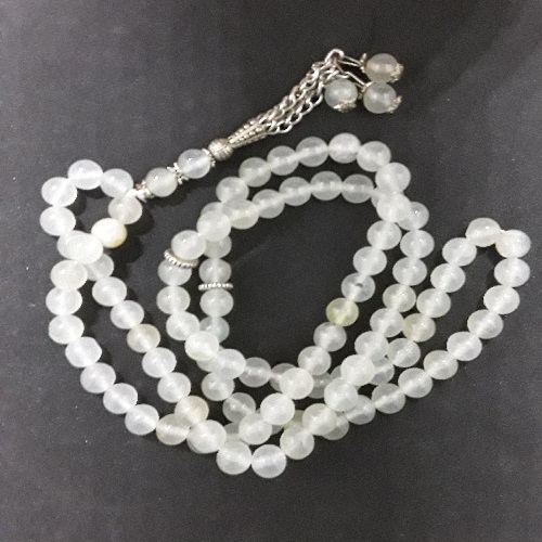 Authentic White Jasper (Precious Stone) Prayer Beads/Tasbih in Counts of 99