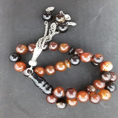 Authentic Agate (Precious Stone) Prayer Beads/Tasbih in Counts of 33