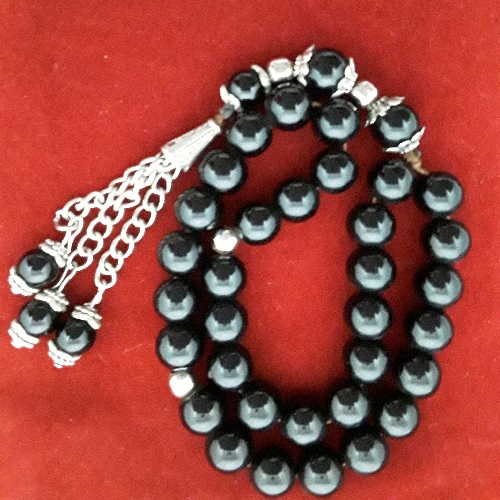 Authentic Black Onyx (Precious Stone) Prayer Beads/Tasbih in Counts of 33